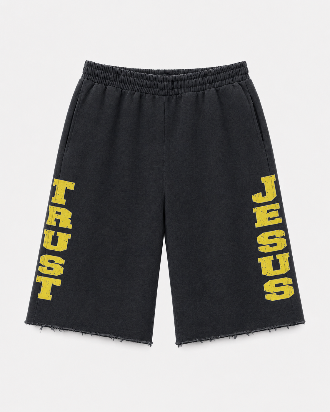 Trust Jesus Baggy Sweatshorts Black