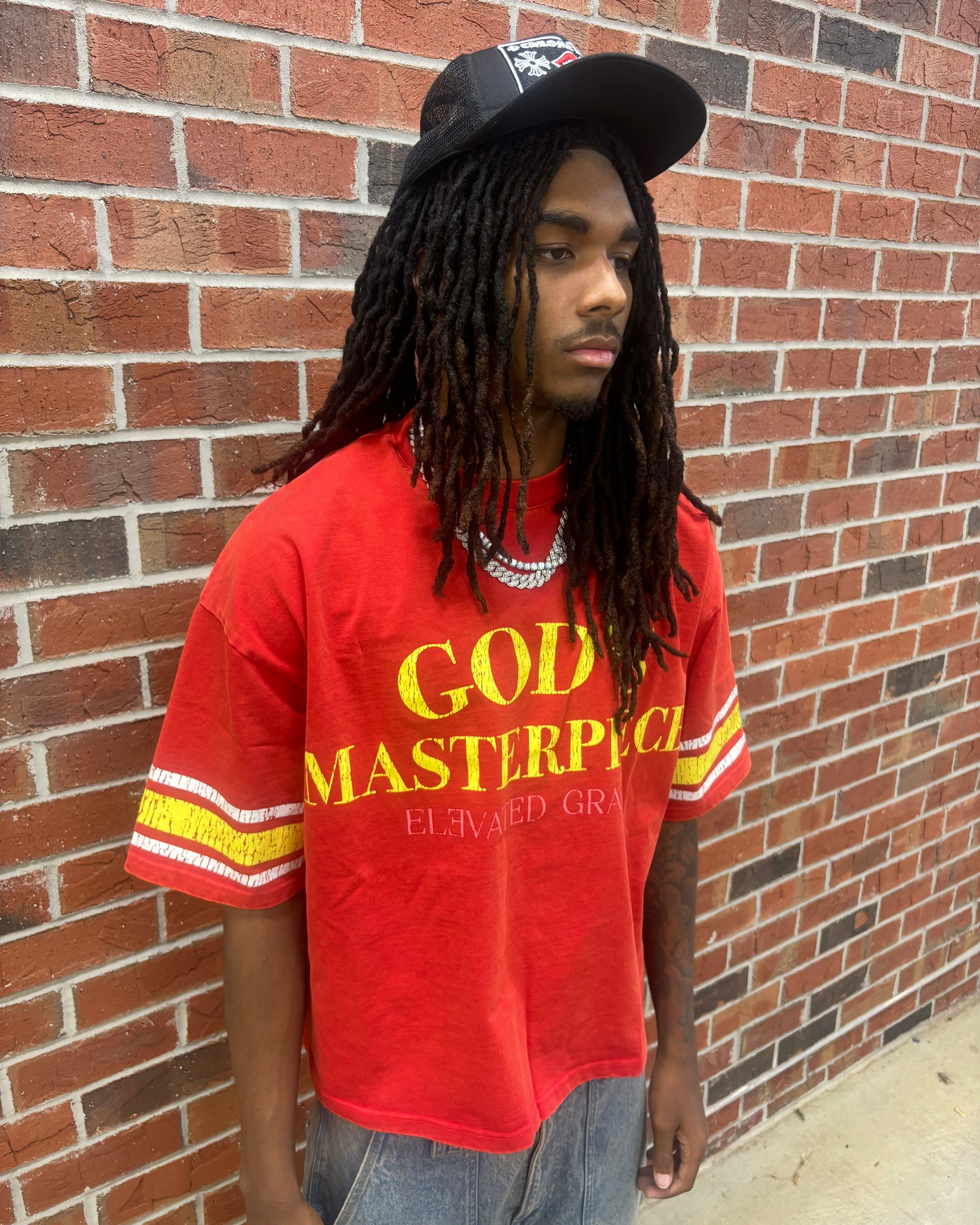 Gods Masterpiece Vintage Varsity Tee(ships next day)