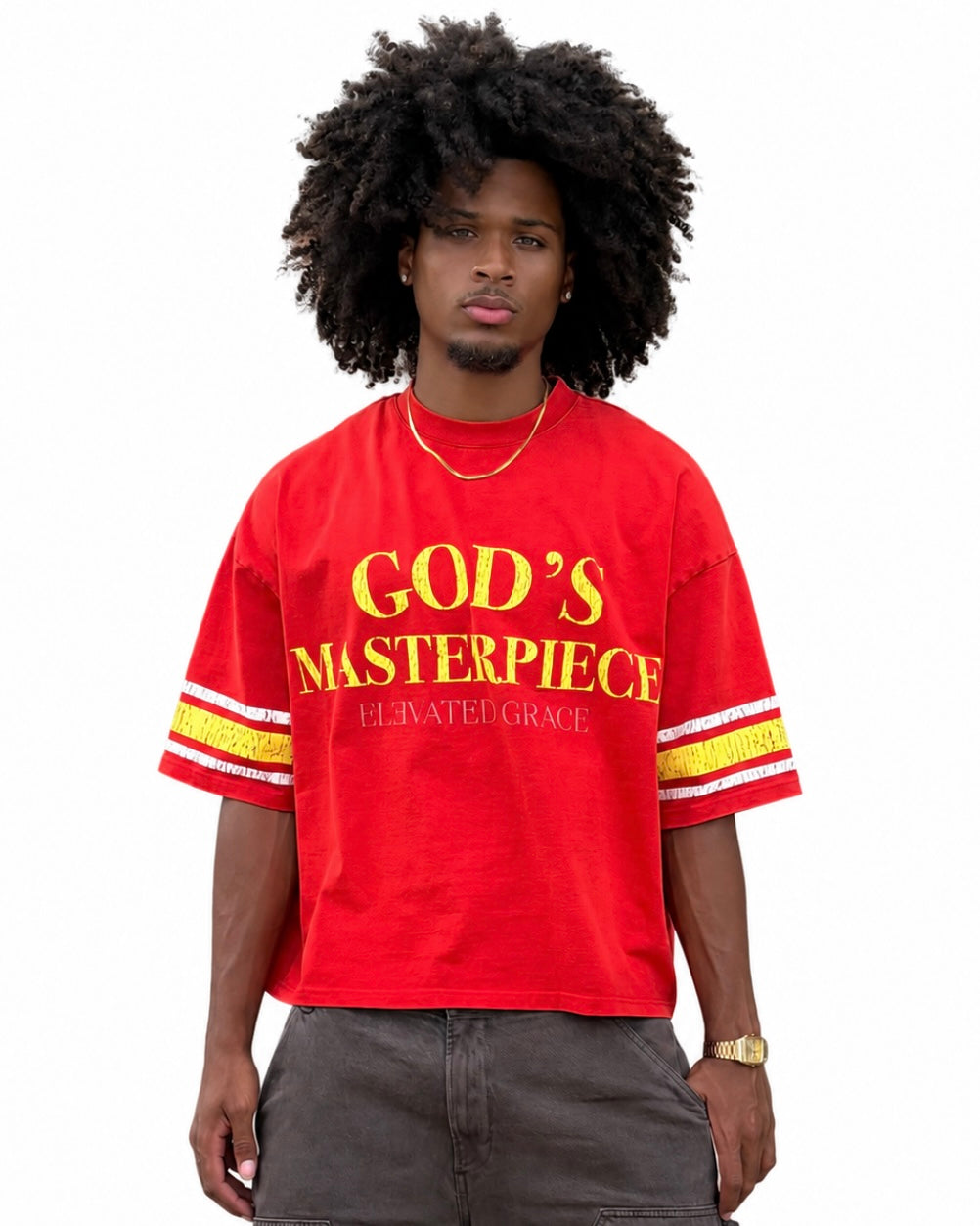 Gods Masterpiece Vintage Varsity Tee(ships next day)