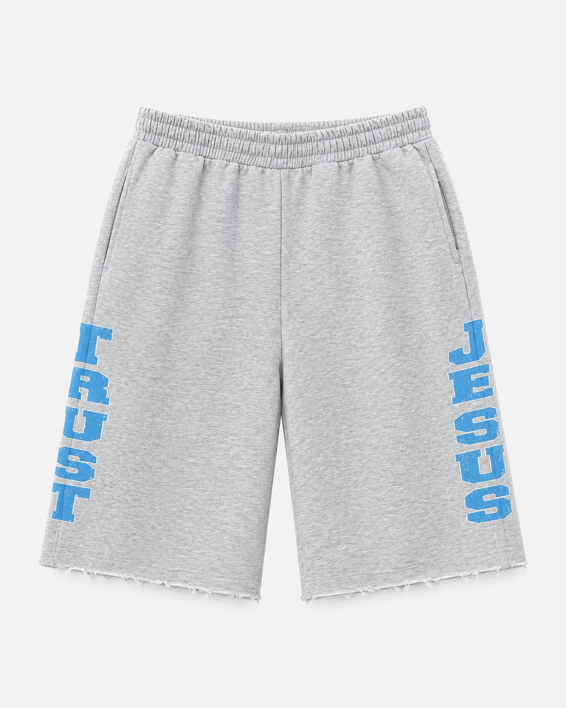 Trust Jesus Baggy Sweatshorts Gray