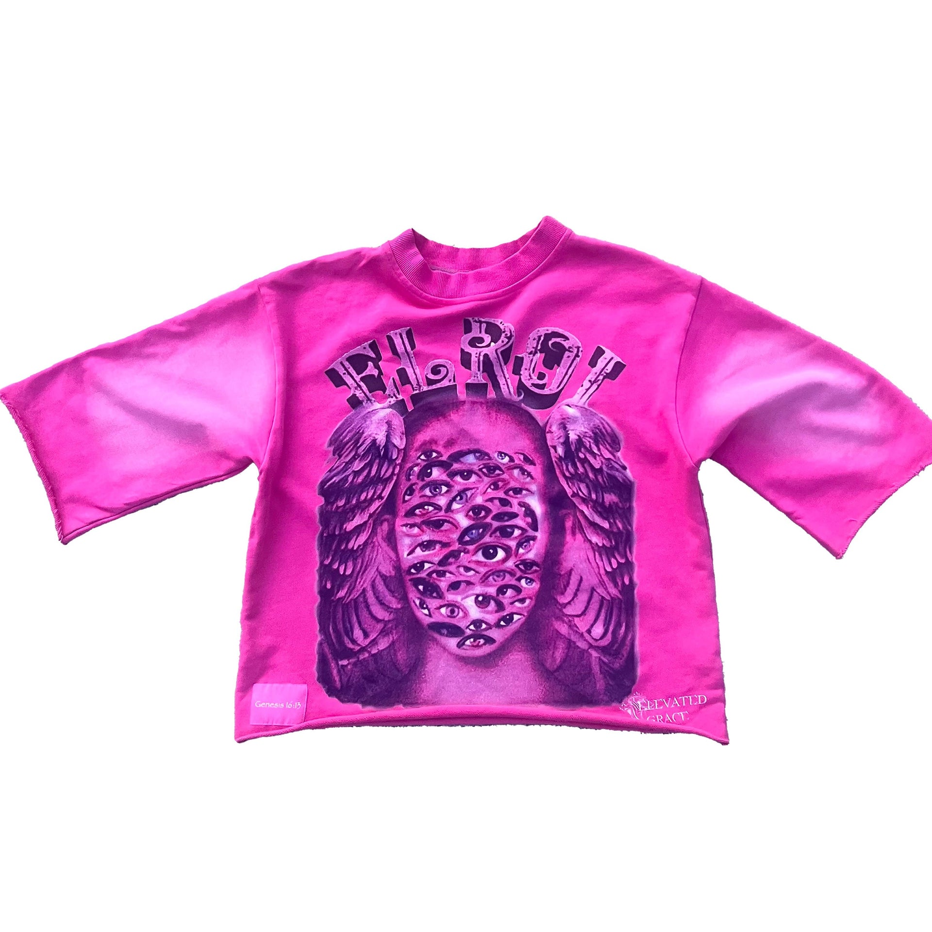 "Elroi" Sunfaded Crop Crewneck Pink